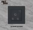 15A ROUND PIN SOCKET SWITCHES & SOCKETS A77 MATT BLACK SERIES