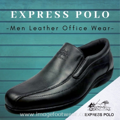 EXPRESS POLO Full Leather Men Shoe- LM-90420- BLACK Colour