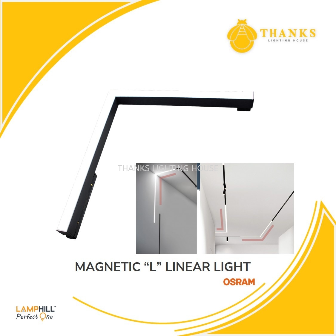 Magnetic LED "L" Linear Light
