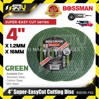 BOSSMAN BSE105-FG2 4" x 1.2MM x 16MM Super-EasyCut Cuting Disc (Green)