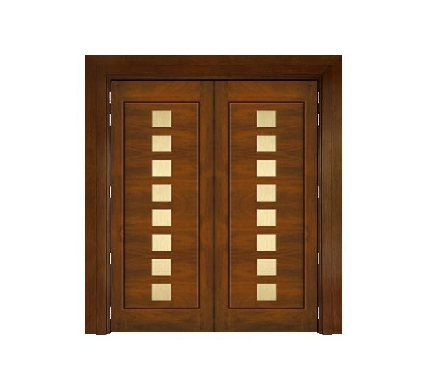 Solid Wooden Main Door USA-20 Teak Color Double Leaf Solid Main Door Solid Wood Door & Wooden  Door Choose Sample / Pattern Chart