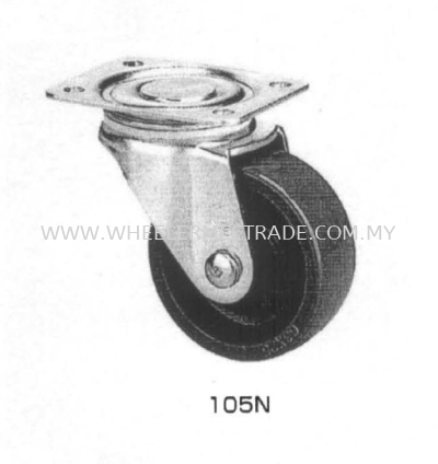 102N, 103N, 104N, 105N, 106N, 107N Plate Swivel Caster with Nylon Wheel 