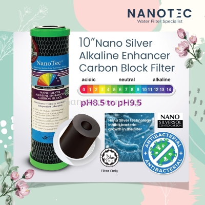 NanoTec 10" Nano Silver Alkaline Ehancer Carbon Block Filter