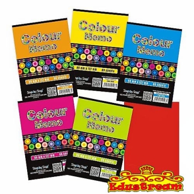 Step By Step Colour Memo Pad 3.5" x 3.5" 80GSM 80sheets