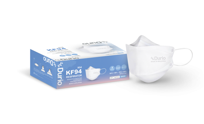 Durio 904 KF94 Respirator (White) - 40pcs