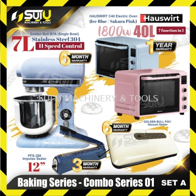 [SET A] BAKING SERIES - COMBO SERIES 01 B7A 7L Stand Mixer + C40 40L Oven + F001 Vacuum Sealer + PFS-300 Impulse Sealer