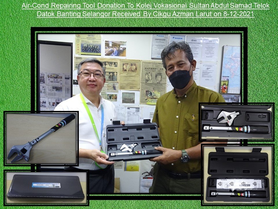 Air-Cond Repairing Tool Donation To Kolej Vokasional Sultan Abdul Samad Telok Datok Banting Selangor