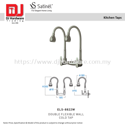 SATINEL FOR ELEGANT HOME LIVING KITCHEN TAPS DOUBLE FLEXIBLE WALL COLD TAP ELS 8822W (OEL)