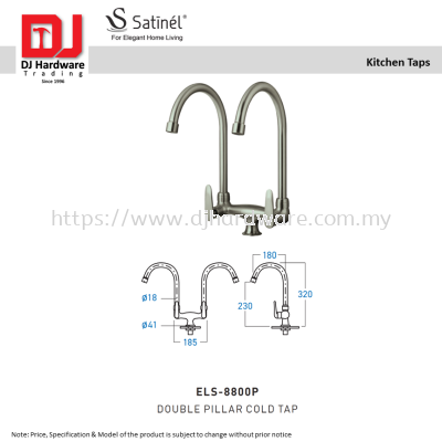 SATINEL FOR ELEGANT HOME LIVING KITCHEN TAPS DOUBLE PILLAR COLD TAP ELS 8800P (OEL)