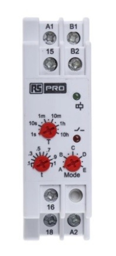  896-6850 - RS PRO SPDT Multi Function Timer Relay, Multi Function, 24  240V ac/dc 0.1 s  10h, DIN