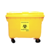 YKF Bio Hazard Yellow Bin 660L 4 Wheels Garbage Bin Garbage Bin