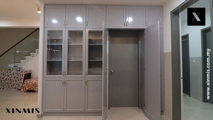 Selangor Glass Door Aluminium Kitchen Cabinet Sample