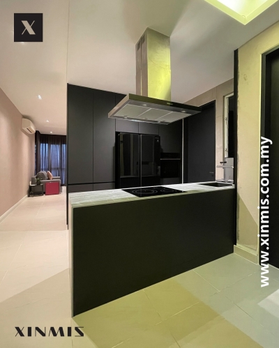 Selangor Aluminium Matte Door Kitchen Cabinet Design Sample