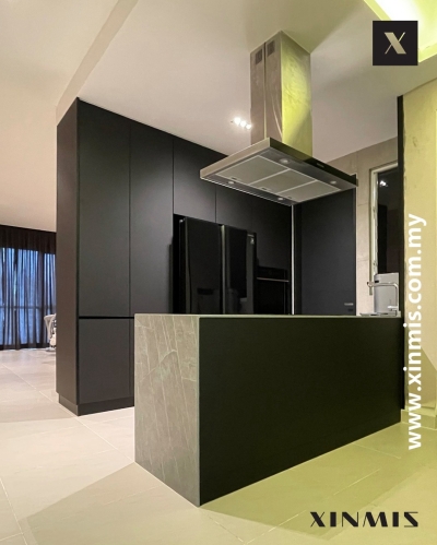 Selangor Aluminium Matte Door Kitchen Cabinet Design Sample