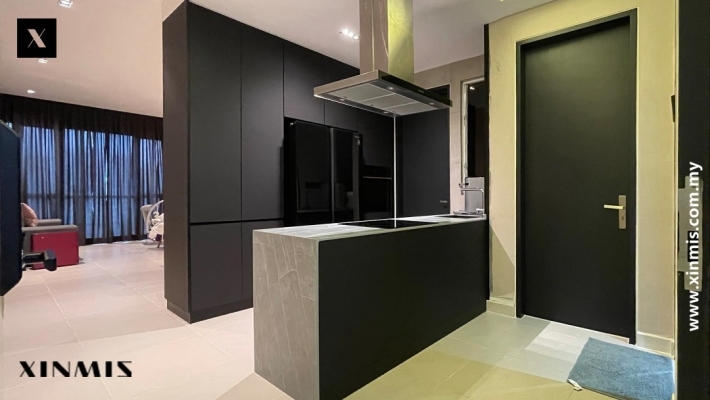 Selangor Aluminium Matte Door Kitchen Cabinet Design Sample