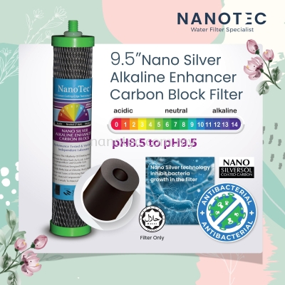 NanoTec 9.5" Nano Silver Alkaline Ehancer Carbon Block Filter