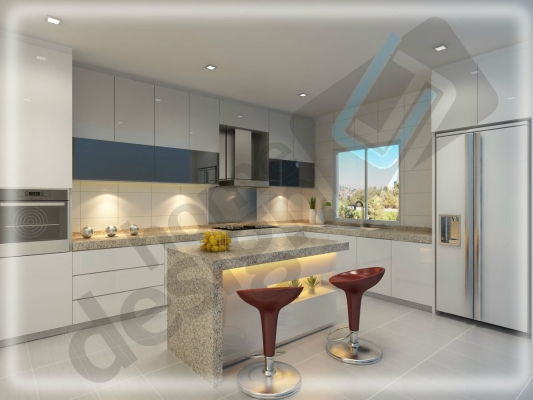 Reka Bentuk 3D Kabinet Dapur basah