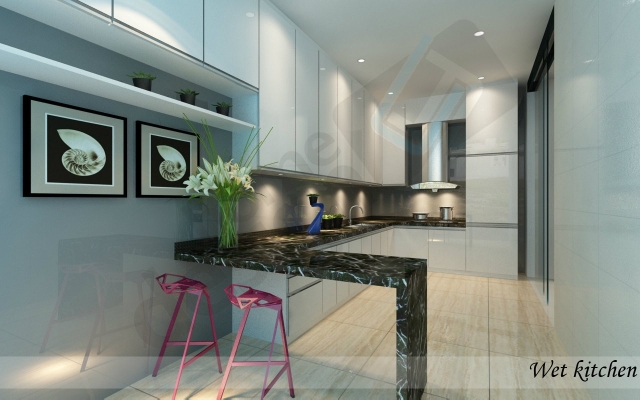 Wet Kitchen Cabinet 3D Design