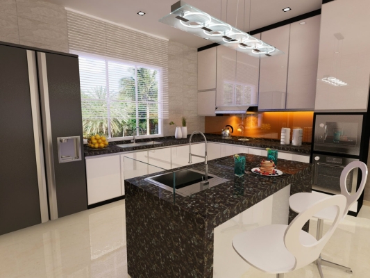 Reka Bentuk 3D Kabinet Dapur basah