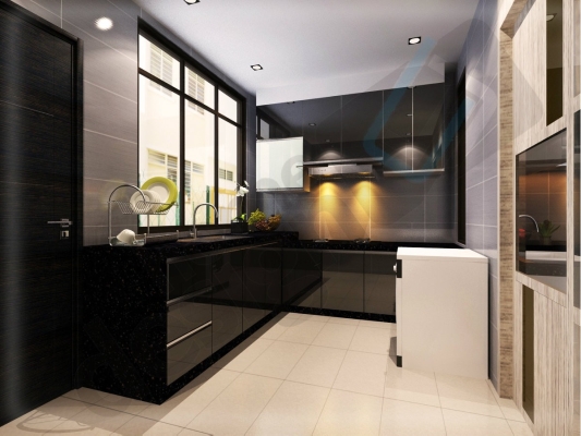 Wet Kitchen Cabinet 3D Design