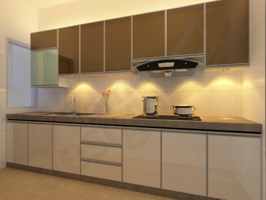 Reka Bentuk 3D Kabinet Dapur basah