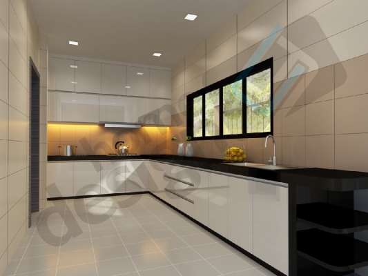 Reka Bentuk 3D Kabinet Dapur basah