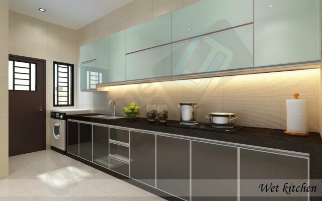 Reka Bentuk 3D Kabinet Dapur basah