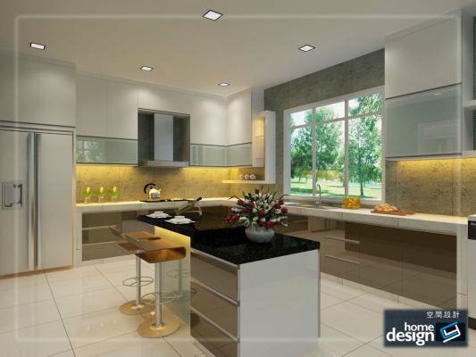 Reka Bentuk 3D Kabinet Dapur basah