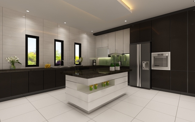 Reka Bentuk 3D Kabinet Dapur basah