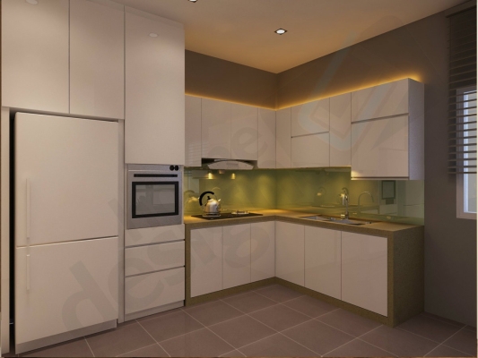 Reka Bentuk 3D Kabinet Dapur basah