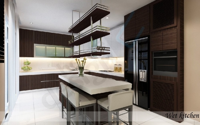 Reka Bentuk 3D Kabinet Dapur basah