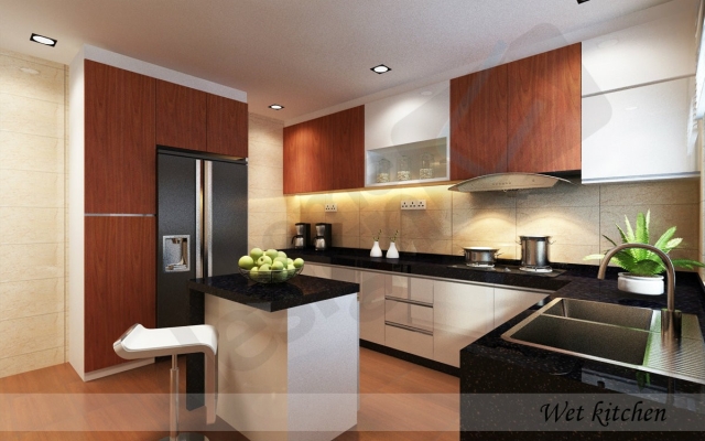 Wet Kitchen Cabinet 3D Design