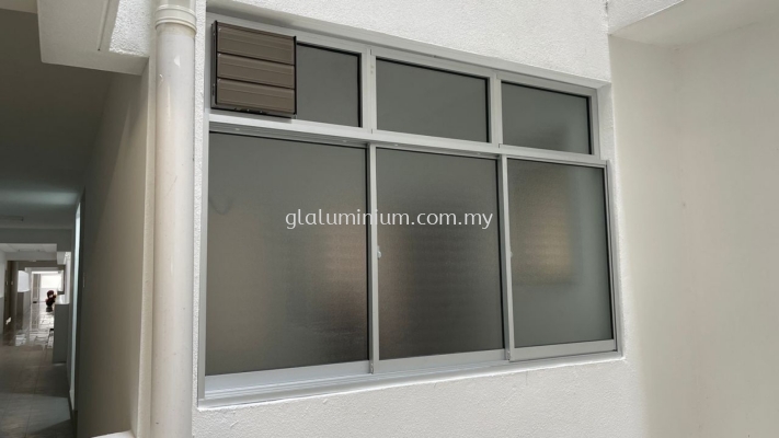 Sliding windows 3 panels + Above fit glass and Exhaust Fan ( silver + Naco frosted glass) @Platinum Splendor Residensi Semarak, Kuala Lumpur 