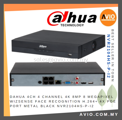 Dahua 4CH 4 Channel 4K 8MP 8 Megapixel lite Wizsense Face Recognition 4x POE IP Network CCTV NVR Recorder Dahua 4CH 4 Channel 4K 8MP 8 Megapixel lite Wizsense Face Recognition 4x POE IP Network CCTV NVR Recorder NVR2104HS-P-I2