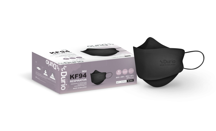 Durio 904 KF94 Respirator (Black) - 40pcs