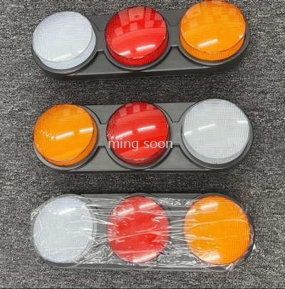 LED TAIL LAMP ROUND 24V 3LIGHT 