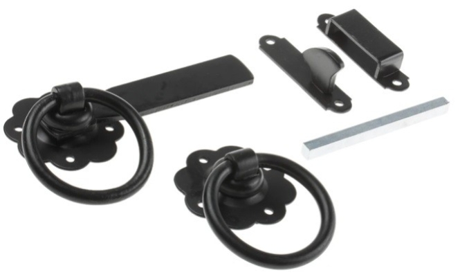 894-6765 - RS PRO Steel Ring Gate Latch with Black Epoxy Finish