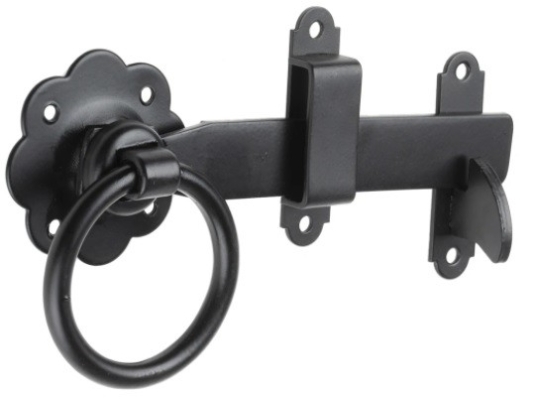 894-6777 - RS PRO Steel Ring Gate Latch with Black Epoxy Finish