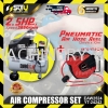 Air Compressor Set EUROX EAW2524 / EAX2524 24L 2.5HP Air Compressor 2850RPM + YATO YT-24242 10M Pneumatic Air Hose Reel 2.5HP Air Compressor