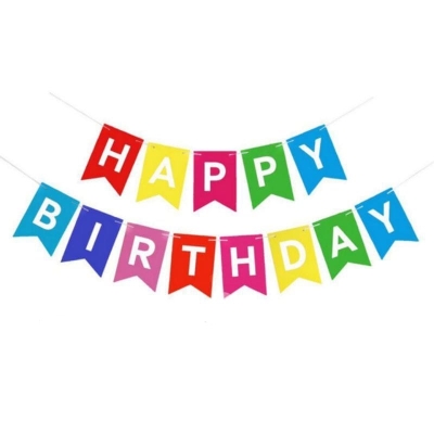 Paper Party Flag / Happy Birthday Banner Mix Color