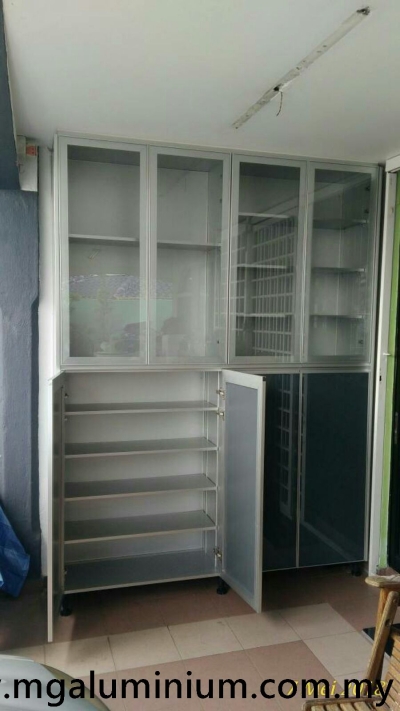 Kabinet Kasut Built-in Aluminium Di Skudai