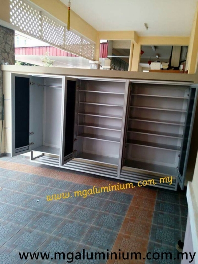 Kabinet Kasut Built-in Aluminium Di Skudai