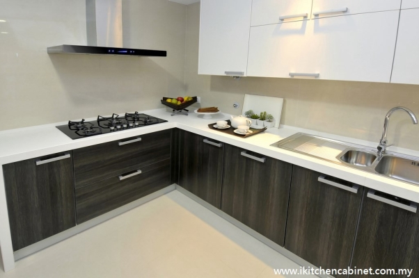 Z12 - Kabinet Dapur Pintu Melamine & Corak Kayu Di Puchong