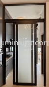 Hanging sliding doors ( 2 Panel) + powder coating black + 5mm frosted glass  Hanging sliding door ( 2 Panel)