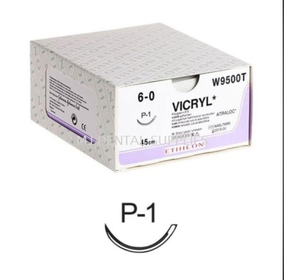 VICRYL SUTURE 6/0, UNDYED (ABSORBABLE) #W9005T, J&J