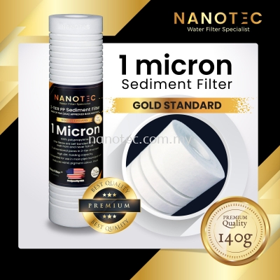 NanoTec 1 micron PP sediment Filter 140g Gold Standard - (Spiral Pattern)