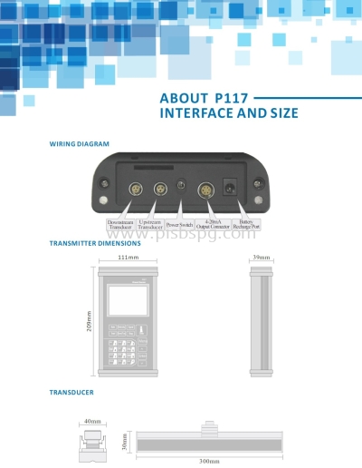 Portable Ultrasonic Flowmeter P117