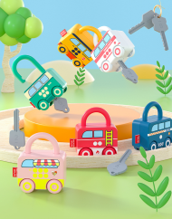 K3422B Kids Learning Locks Fun Unlocking Toy - Transport Theme B