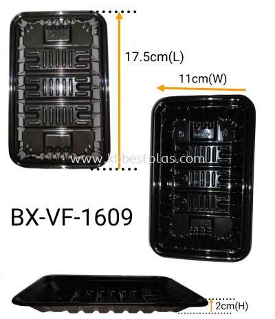 BX-VF-1609 Black Plastic Food Tray 