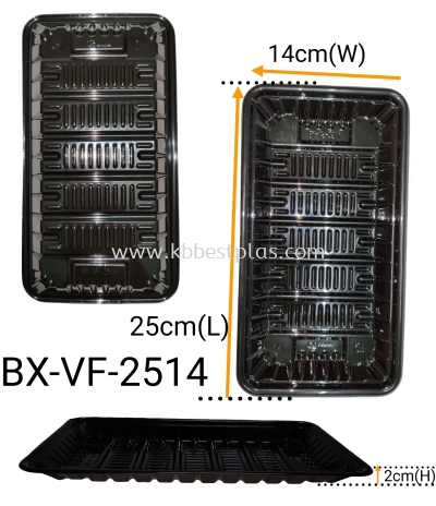 BX-VF-2514 Black Plastic Food Tray 